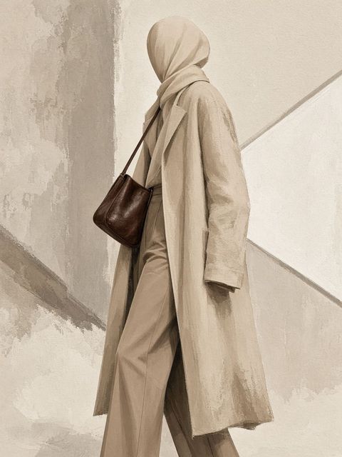 Milan soft structure outfit formula illustration — soft coat leather bag Italian styling