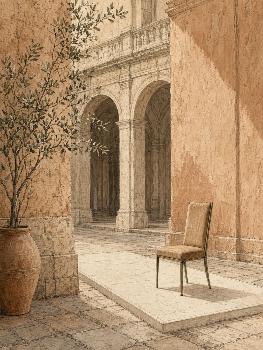 Monster Management Milan fashion week courtyard illustration — Italian casting agency